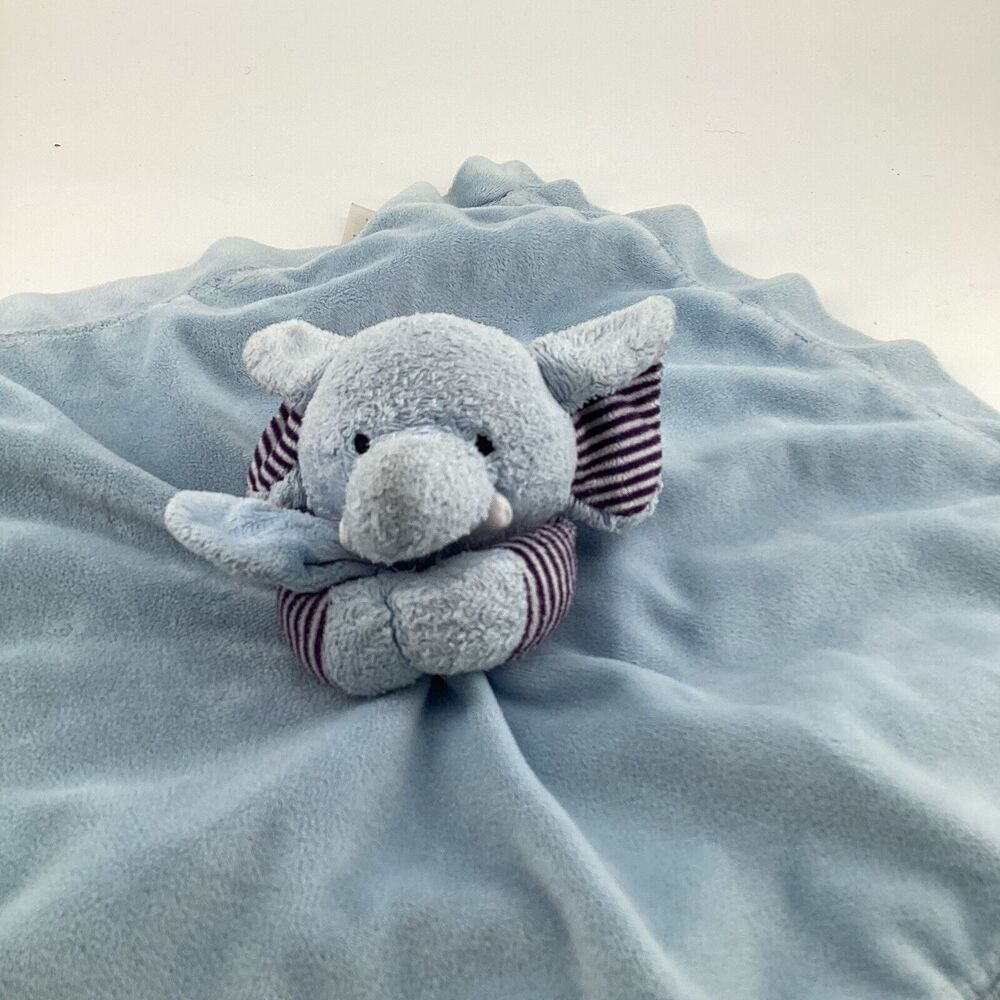Carters‎ Lovey Elephant Plush Blue Soft Satin Security Lovey Blanket toy